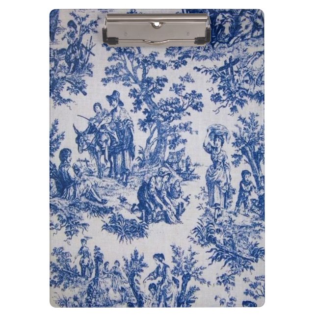 Französisch toile de jouy blau-weiß elegant klemmbrett (Vorderseite)