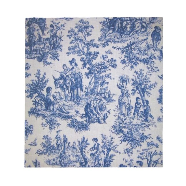 Französisch toile de jouy blau-weiß elegant notizblock (Vorderseite)