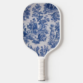 Französisch toile de jouy blau-weiß elegant pickleball schläger