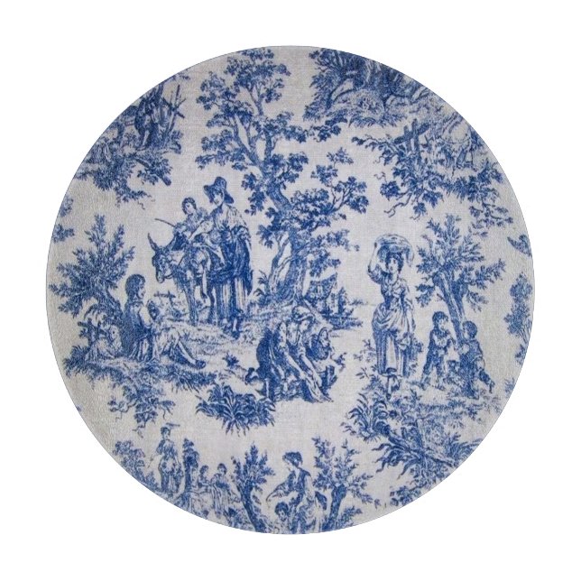 Französisch toile de jouy blau-weiß elegant schneidebrett (Vorderseite)