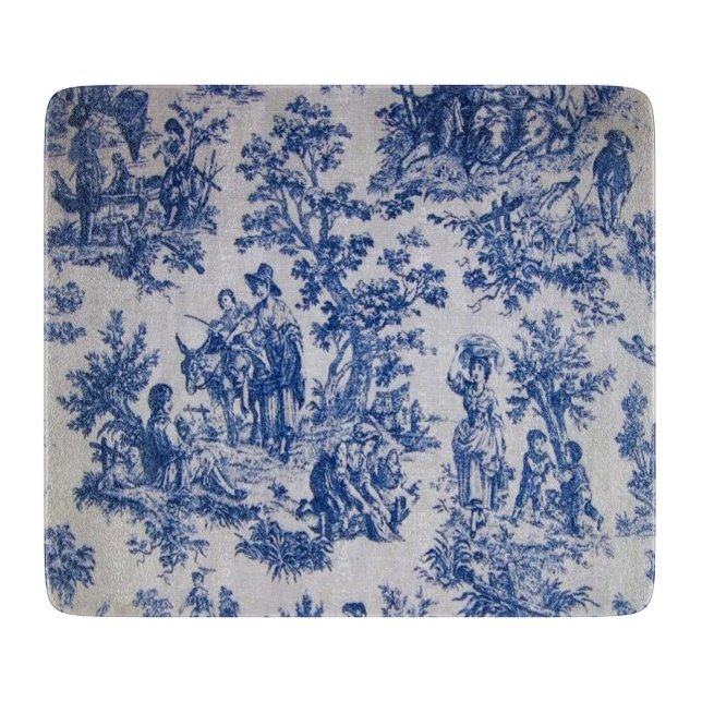 Französisch toile de jouy blau-weiß elegant schneidebrett (Vorderseite)
