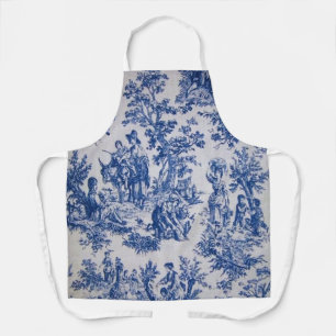 Französisch toile de jouy blau-weiß elegant schürze