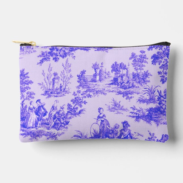 Französisch toile de jouy blau-weiß elegant zubehörtasche (Vorderseite)
