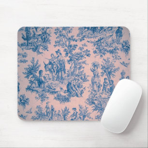 Französisch toile de jouy pink und blau elegant mousepad