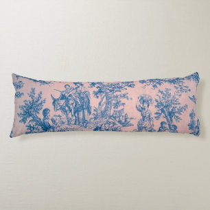 Französisch toile de jouy pink und blau elegant seitenschläferkissen