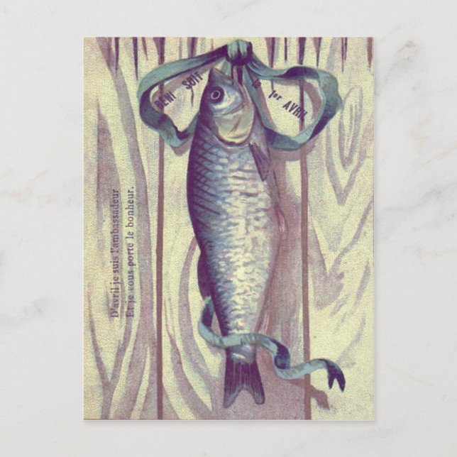 Französisch-Tür des Fisches Green Ribbon Postkarte (Vorderseite)