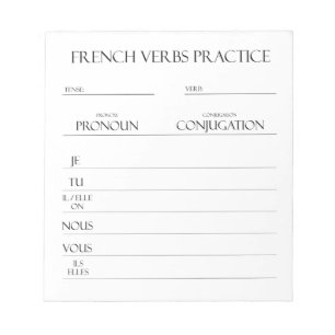 Französisch   Verbs Conjugation Practice Notizblock