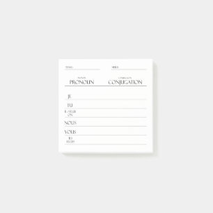 Französisch   Verbs Conjugation Practice Post-it Klebezettel