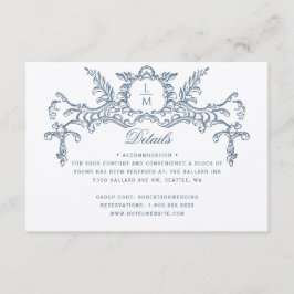 Französisch-Verziert-barocke Hochzeitsdetails Begleitkarte