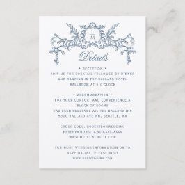 Französisch-Verziert-barocke Hochzeitsdetails Begleitkarte