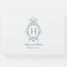Französisch-Verziert-barocke Monogramm-Hochzeit Gästebuch