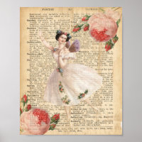 Französisch-Vintag-Ballerina-Märchenwörterbuch