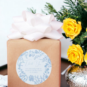 Französisch Vintag Blumendanken Brautparty Runder Aufkleber