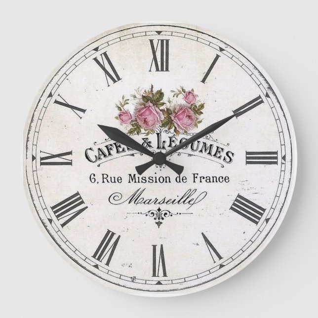 Französisch Vintag Große Wanduhr (Vorderseite)