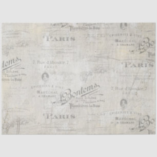 Französisch Vintag Paris Script Ephemera Decoupage Seidenpapier