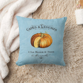 Französisch Vintag Veggie Vegan Pumpkin Blue Kissen