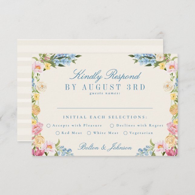 Französisch-Vintage Hochzeitswebsite RSVP Karte (Vorne/Hinten)