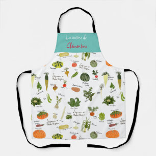 Französisch Vintage Küche Art Veggies Aquarell Schürze