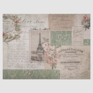 Französisch Vintages Drehbuch Ephemera Eiffel Towe Seidenpapier