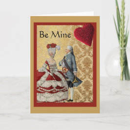 Französisch Vntage Valentine Gold und Rot Feiertagskarte