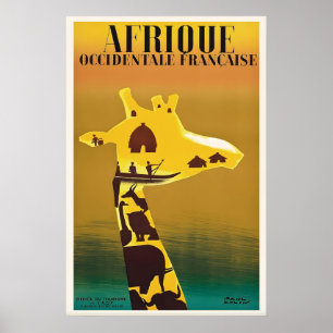 Französisch-Westafrika Vintage-Reise Druck Poster