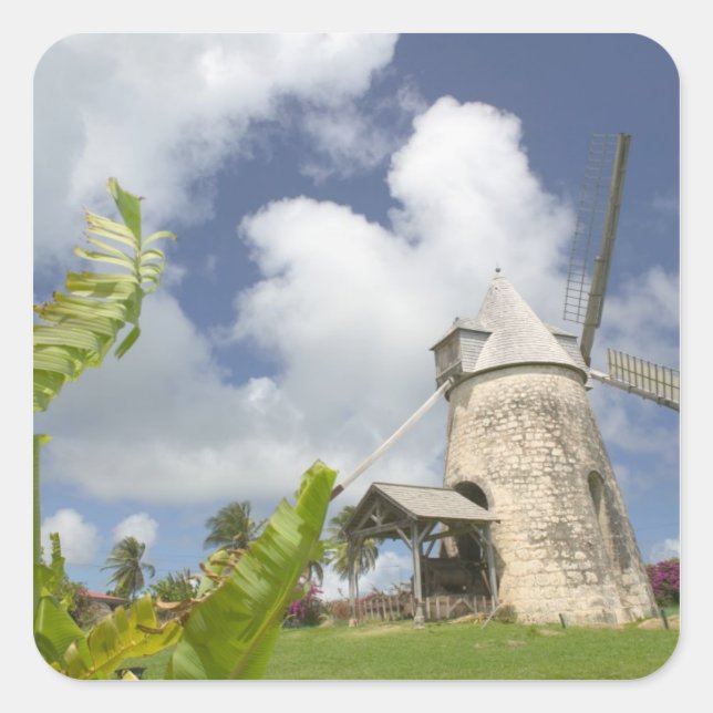 Französisch-Westindien, Guadaloupe, Marie, Galante Quadratischer Aufkleber (Vorderseite)