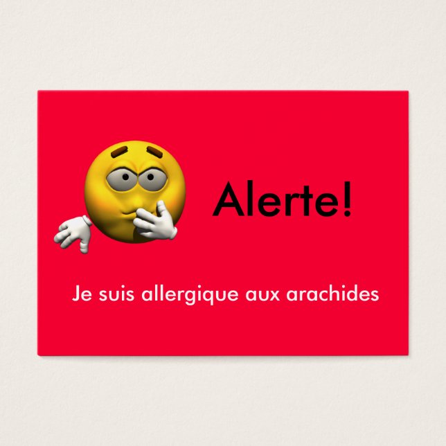 Französische Allergie-Info-Karte - Erdnuss (Vorderseite)
