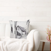 Französische Alley Zeichnend Uhr