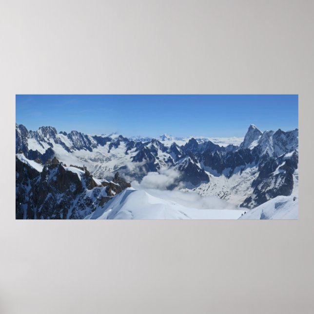 Französische Alpen Chamonix Panorama Poster (Vorne)