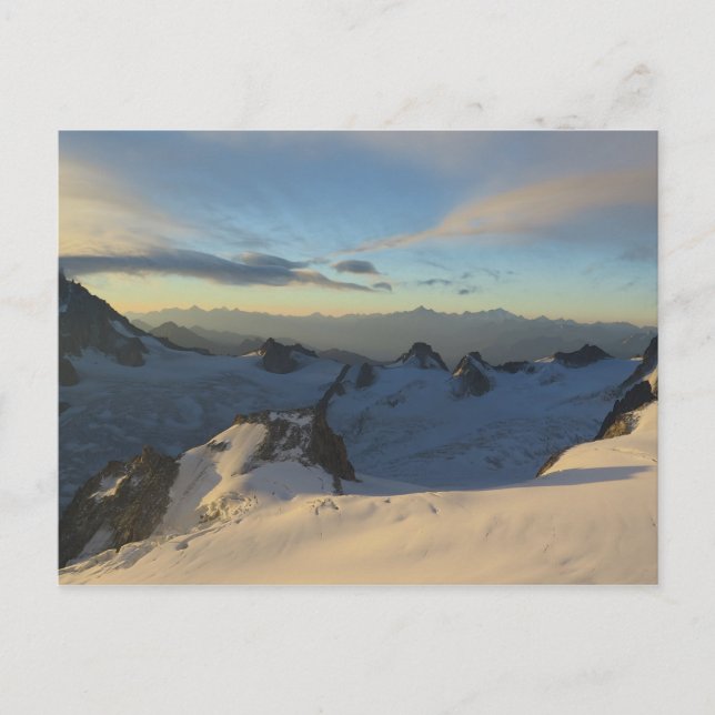 Französische Alpen Chamonix Sonnenaufgang Postkarte (Vorderseite)