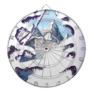 Französische Alpen Dartscheibe