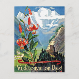 Französische Alpen im Sommer, Frankreich, Vintage Postkarte