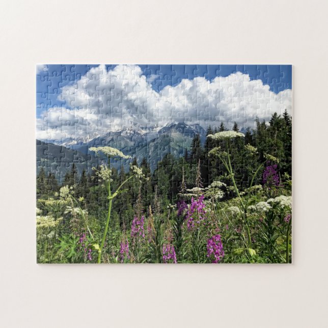 Französische Alpen und alpine Blume Puzzle (Horizontal)