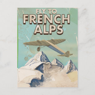 Französische Alpen Vintage Reiseposter Postkarte