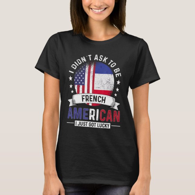 Französische amerikanische Länder Flaggen Land-Fra T-Shirt (Vorderseite)