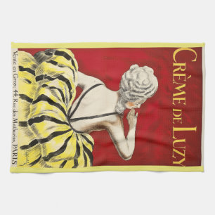Französische Art Nouveau-Schönheit Creme de Luzy W Geschirrtuch