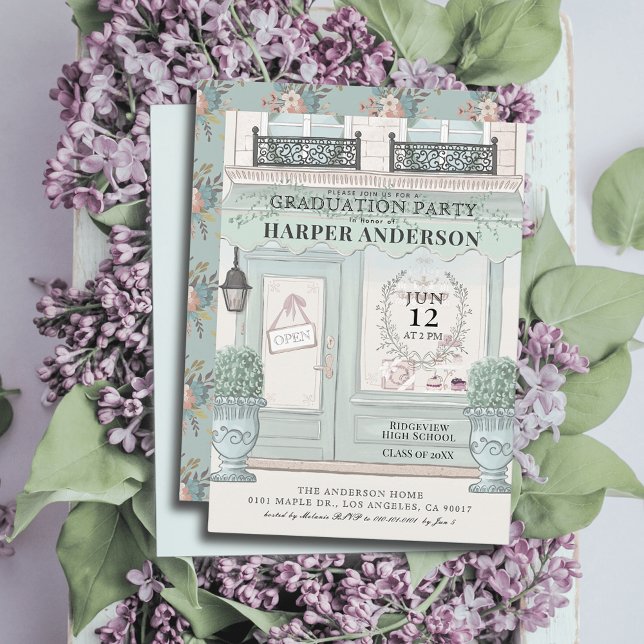 Französische Bäckerei Patisserie Paris Green Absch Einladung (Von Creator hochgeladen)