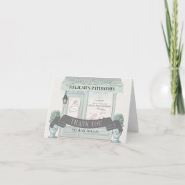 Französische Bäckerei Patisserie Paris Green Bat M Dankeskarte