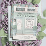 Französische Bäckerei Patisserie Paris Green Bat M Einladung<br><div class="desc">Dieses niedliche französische Café/Bäckerei/Patisserie-Thema Bat Mitzvah lädt mit einem cremefarbenen Hintergrund mit einer französischen Konditorei/Bäckerei/Café-Schaufenster in Pistaziengrün zum Verweilen ein. Die Rückseite ist mit einem Pistaziengrünen Hintergrund mit Blumenmustern versehen. Personalisieren Sie Ihre Bedürfnisse. Mehr passende Produkte finden Sie in meinem Geschäft.</div>