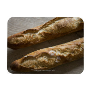 französische Baguettes, französisches Brot, nah Magnet