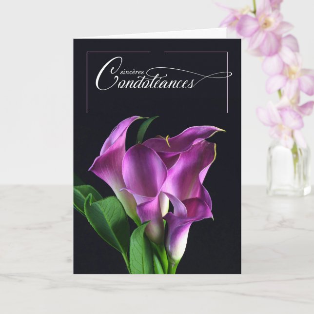 Französische Beileidskarten Lilien Karte (Orchidee)