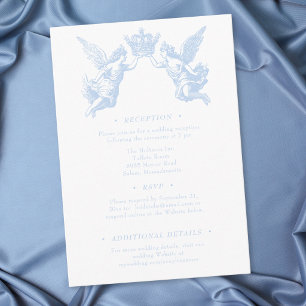Französische Blaue Rokoko Königliche Vintage Elega Begleitkarte