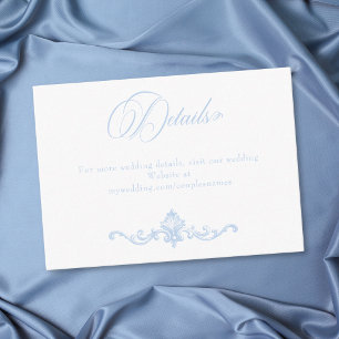 Französische Blaue Rokoko Königliche Vintage Elega Begleitkarte