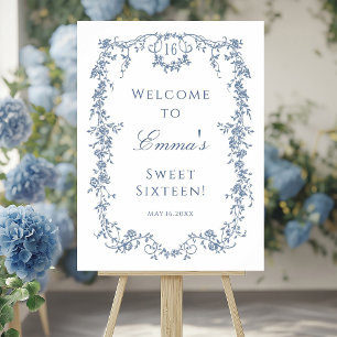 Französische Blue Sweet 16 Geburtstagsfeier Willko Poster