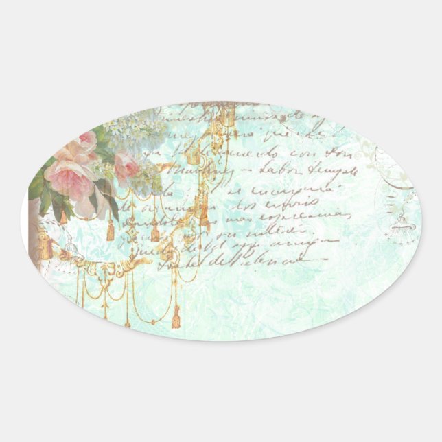 Französische Bluebird- und Tassels-Tags Stickers (Vorderseite)