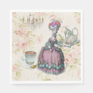 Französische Blumen Marie Antoinette Paris Teepart Serviette