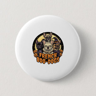 Französische Boo-Hunde Halloween Französische Bull Button