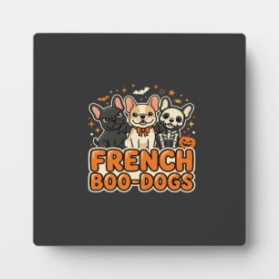 Französische Boo Hunde Halloween Französische Bull Fotoplatte
