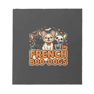 Französische Boo Hunde Halloween Französische Bull Notizblock