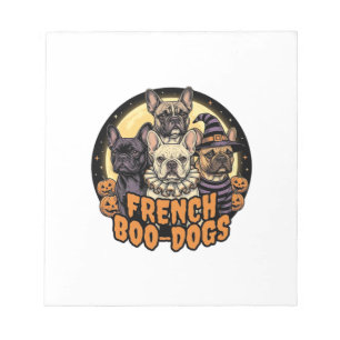 Französische Boo-Hunde Halloween Französische Bull Notizblock